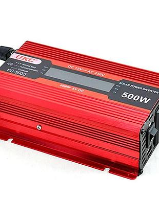 Преобразователь инвертор ukc kc-500d 12v-220v 500w с lcd дисплеем