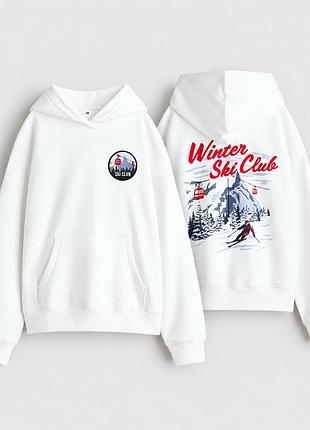 Детская утепленная кофта худи h&amp;m белая оверсайз толстовка 146-152 (10-12)