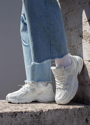 Женские кроссовки new balance 530 white silver