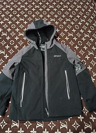 Куртка для хлопчика northville softshell чорна з сірим