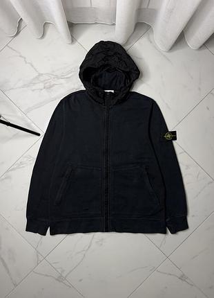 Чоловіче зіп-худі stone island з нейлоновим капюшоном original xl