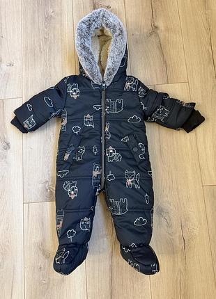 Дитячий зимовий комбінезон george, р.3-6m (заміри на фото)
