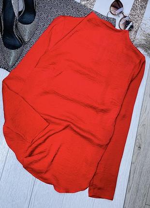 Сатинова блуза h&m s oversize червона блуза подовжена асиметрична блуза прямого вільного крою