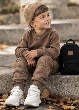 🤎 стильний дитячий  теплий костюм для хлопчика розмір 98-104