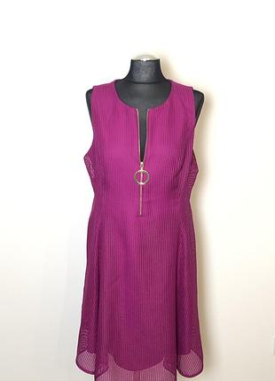Ефектна фуксієва сукня / сарафан dkny, розмір 12 (наш l-xl)
