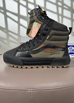 Мужские зимние кроссовки vans sk8-hi mte-3 fur black khaki