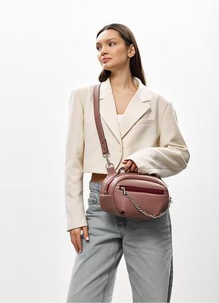 Сумка через плече жіноча бананка sambag pure рожева