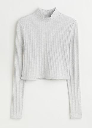 Коротенька водолазка гольф топ в рубчик лонгслів от h&amp;m