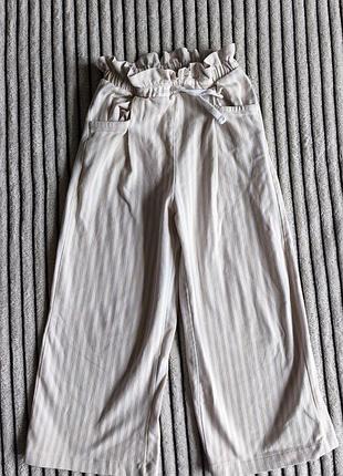 Брюки для дівчинки zara кюлоти смугасті 122-128 см