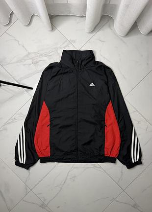 Вінтажна вітровка adidas vintage 2005 року (чорно-червона) m
