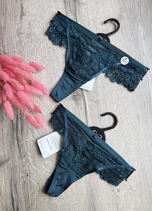 Мереживні, смарагдові трусики від 🗝️hunkemoller🗝️
