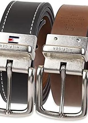 Ремінь чоловічий tommy hilfiger двосторонній чорний/коричневий