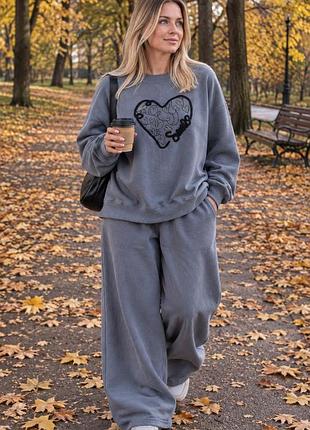 Жіночий костюм oversize, двонитка петля, корея