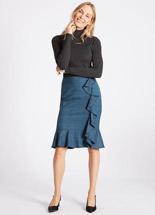Спідниця міді з воланом marks & spenser р.8