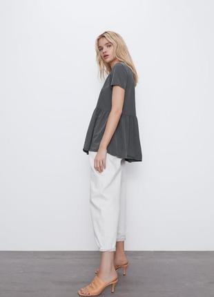 Футболка оверсайз з баскою,топ zara,38/m