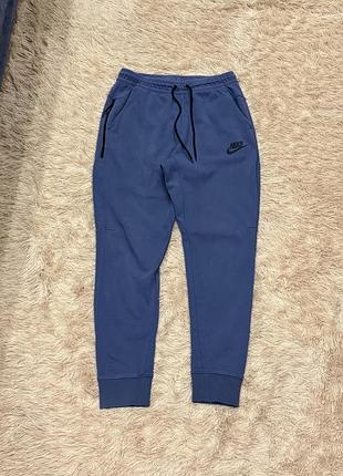 Синие спортивные штаны nike tech fleece найк теч флис оригинал m