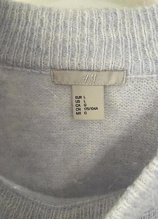 Блакитний светер вовна, шерсть h&m l 5