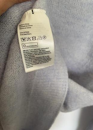 Блакитний светер вовна, шерсть h&m l 4