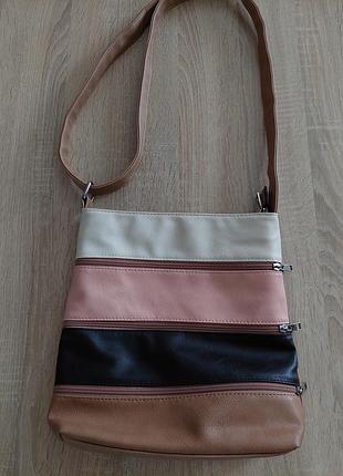 Комбинированная сумка 👜 на длинной ручке