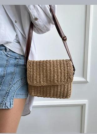 Плетёная сумка 👜 на длинной ручке
