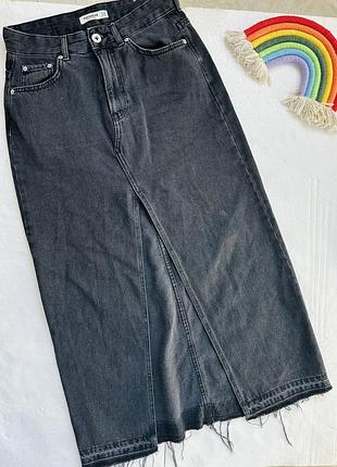 Джинсова спідниця чорна pull&bear