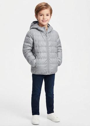 Куртка для хлопчика uniqlo демісезонна стьобана сіра 11-12 років