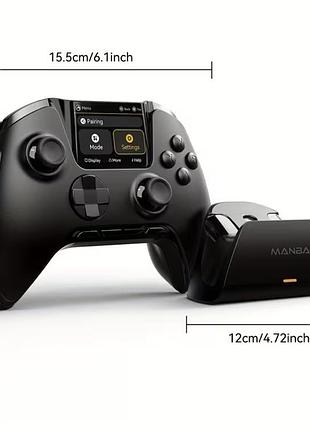 Бездротовий геймпад manba one interactive screen gaming controller з інтерактивним дисплеєм, стиками на ефф холу та комплектною зарядною док-станцією