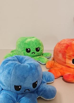 Мягкая двусторонняя игрушка-перевёртыш в виде разноцветного осьминога, лот 3 игрушки