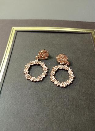 Серьги гвоздики золотистые венчики