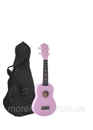 Укулеле розовое + чехол (гавайская гитара) hm100-gb (mrk6898)