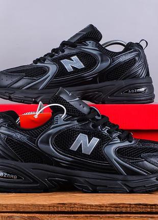 Кросівки чоловічі new balance 530 на хутрі чорні