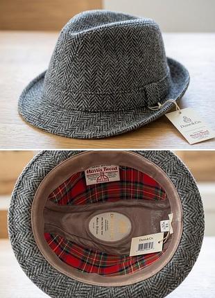 Вінтажний твідовий капелюх dunn & co / harris tweed (шерсть 100%, англія)
