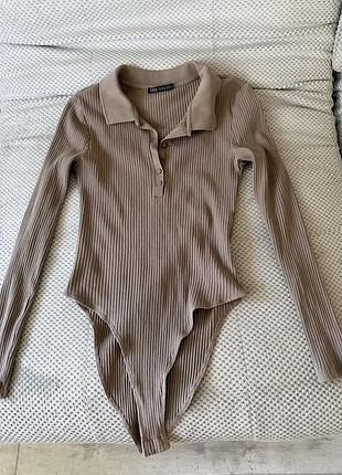 Боді zara в кофейному кольорі
