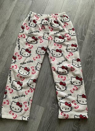 Спортивні штани дитячі hello kitty білі з рожевим