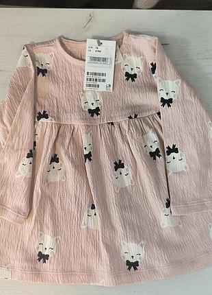 Платье для девочки h&amp;m размер 74 розовое