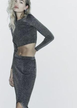 Костюм жіночий zara з люрексом, золотий