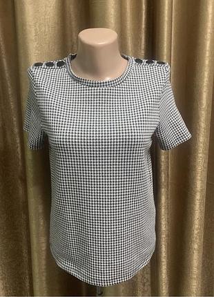 Тепла кофта блузка гусяча лапка new look розмір 8/s