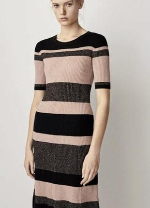 Сукня міді жіноча massimo dutti в смужку з вовни