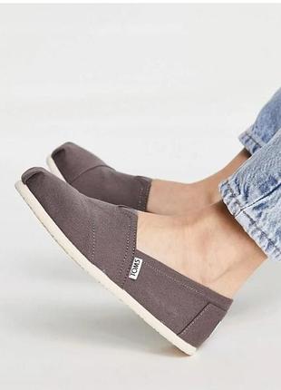 Оригинальные текстильные слипоны (эспадрильи) toms alpargata в базовом оттенке ash