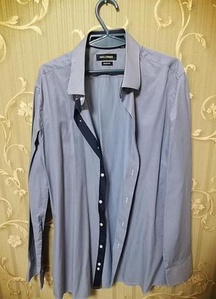 Чоловіча сорочка charlz spanser slim fit xxl, комір 45-46, сіра
