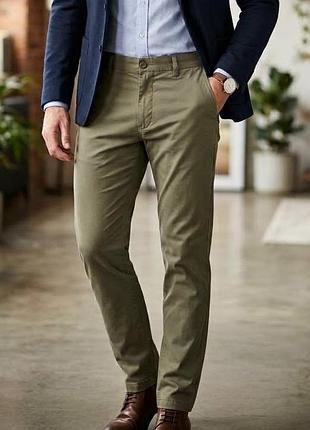 Мужские оливковые брюки autograph (m&amp;s) slim fit р. 32/31