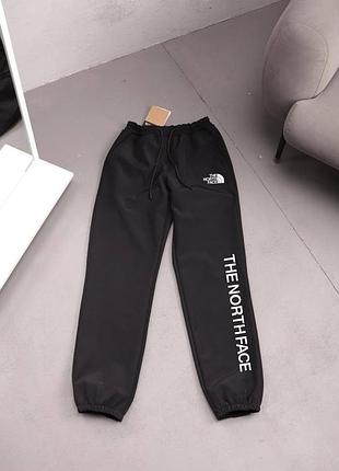 Штани чорні плащівка tnf фліс (софт шел) р. s-xl