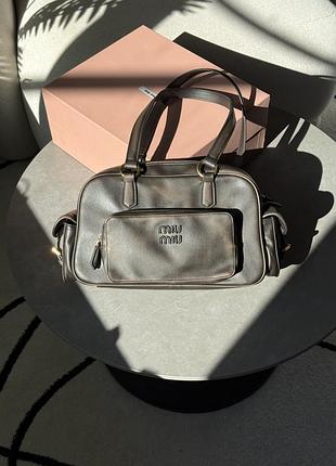 Сумка pocket nappa leather top-handle bag coffee 4