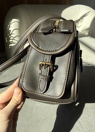 Сумка pocket nappa leather top-handle bag coffee 7