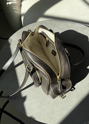 Сумка pocket nappa leather top-handle bag coffee 9