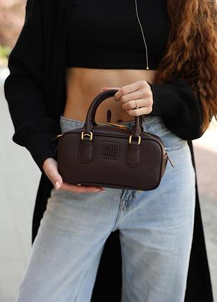 Сумка arcadie leather bag chocolate