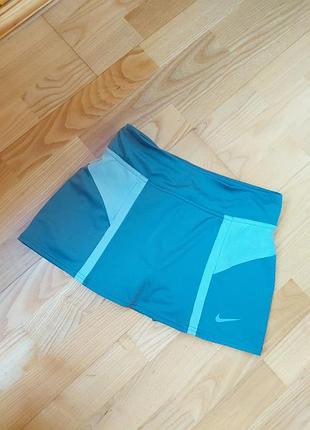 Сіра спортивна тенісна спідниця-шорти nike dri-fit найк скорт для занять тенісом бігом фітнесом