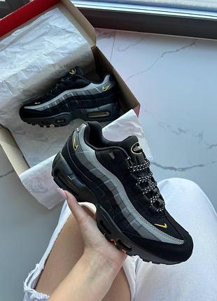 Кроссовки nike air max 95 black grey yellow арт 0239