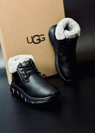 Женские кроссовки ugg lowmel черные в кожи - теплые 36-39 зимняя обувь жемне кроссовки на зиму угги / легкое, стильное.теплое /удобное зимние кроссовк