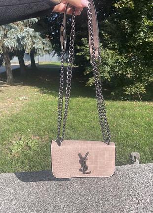 Сумка saint laurent з подвійною цепочкою кожаная 2